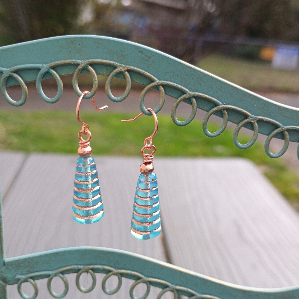 Blue & Copper Earrings